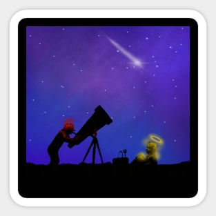 Crowley and Aziraphale stargazing Sticker